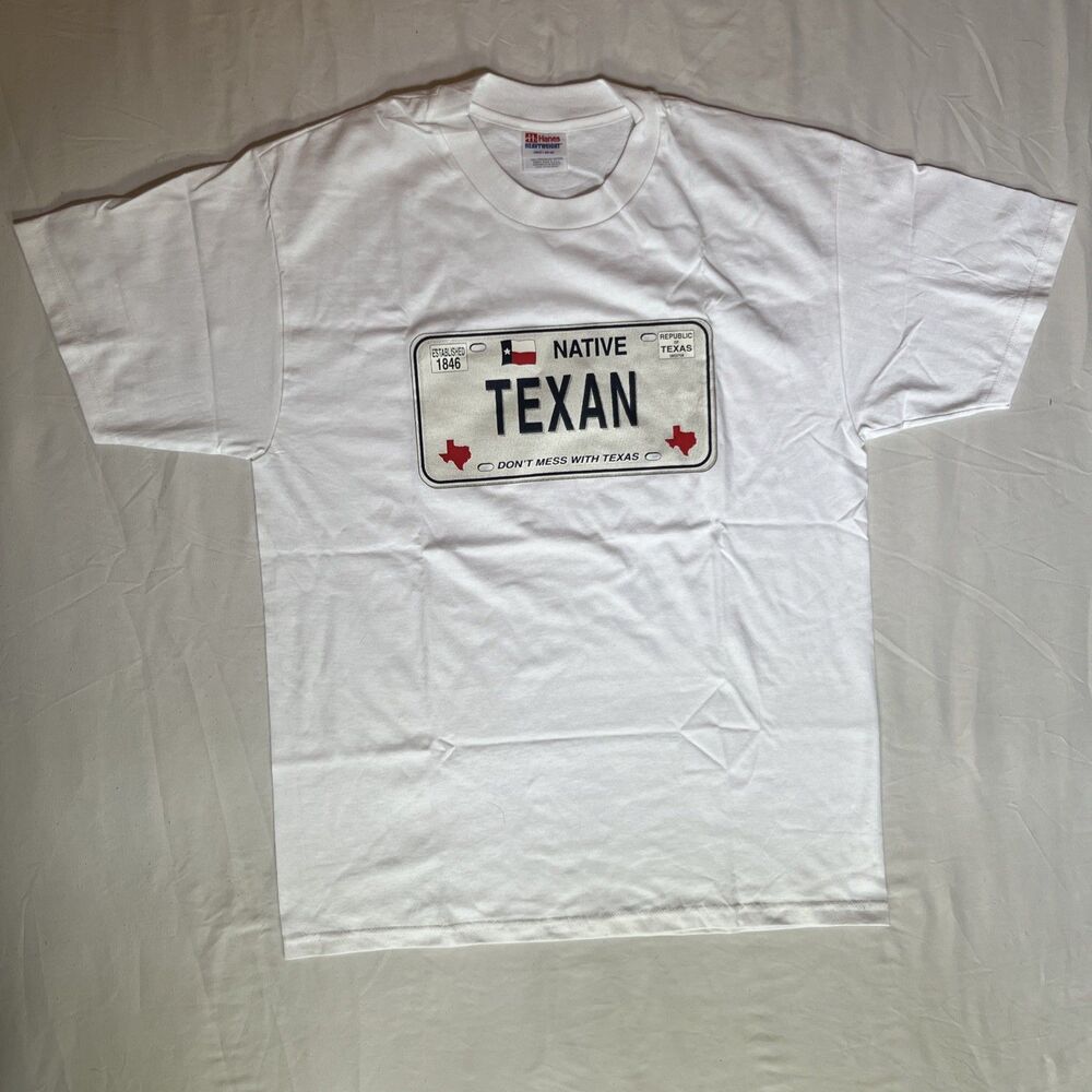 Vintage T-Shirt Dont Mess With Texas White Mens L Hanes Heavyweight 42-44